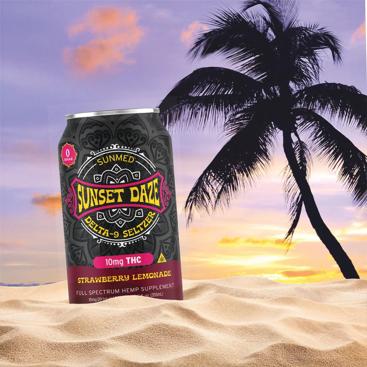 Sunset Daze Delta 9 THC Seltzer Strawberry Lemonade - Image 6